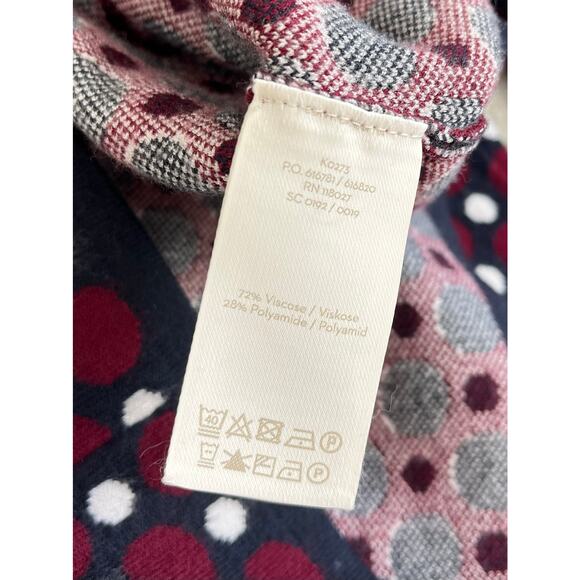 Boden Holly Polka Dot Sweater Dress 2 Bodycon Knit Burgundy Preppy Stretchy - Picture 9 of 15